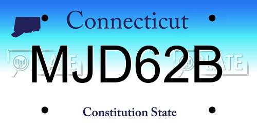 MJD62B Connecticut License Plate