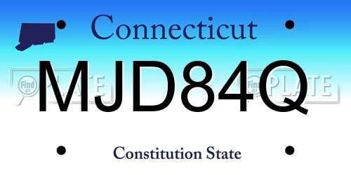 MJD84Q Connecticut License Plate