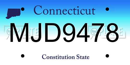 MJD9478 Connecticut License Plate