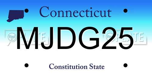 MJDG25 Connecticut License Plate