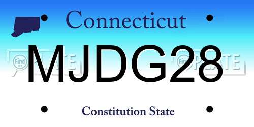 MJDG28 Connecticut License Plate