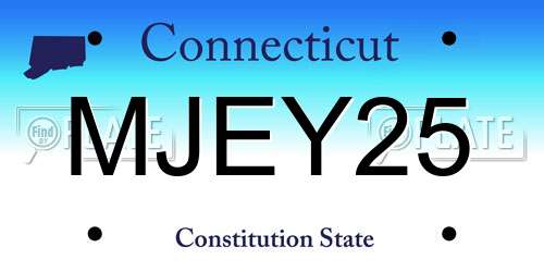 MJEY25 Connecticut License Plate