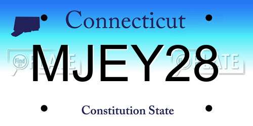 MJEY28 Connecticut License Plate