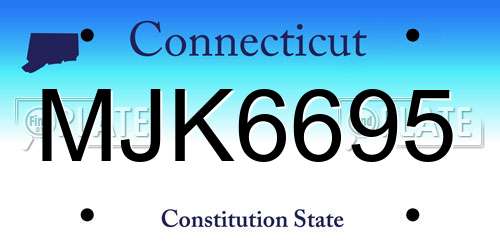 MJK6695 Connecticut License Plate