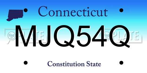 MJQ54Q Connecticut License Plate