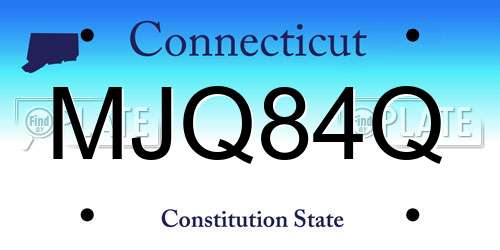 MJQ84Q Connecticut License Plate