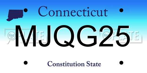 MJQG25 Connecticut License Plate