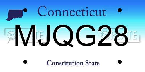 MJQG28 Connecticut License Plate