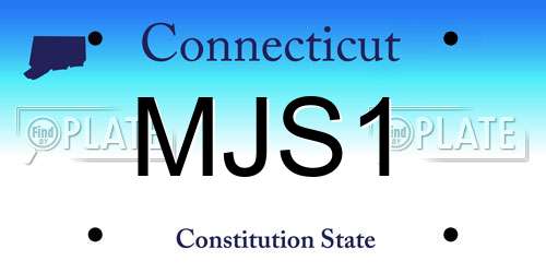 MJS1 Connecticut License Plate