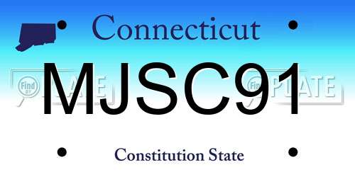 MJSC91 Connecticut License Plate