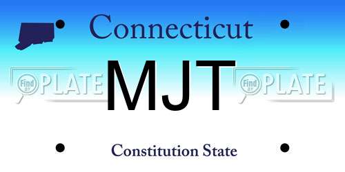 MJT Connecticut License Plate