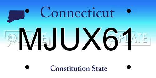 MJUX61 Connecticut License Plate