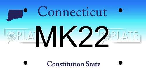 MK22 Connecticut License Plate