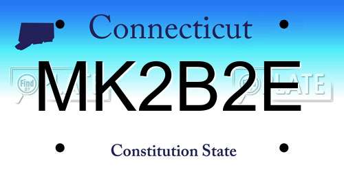 MK2B2E Connecticut License Plate