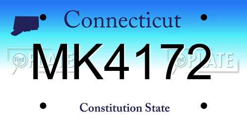 MK4172 Connecticut License Plate