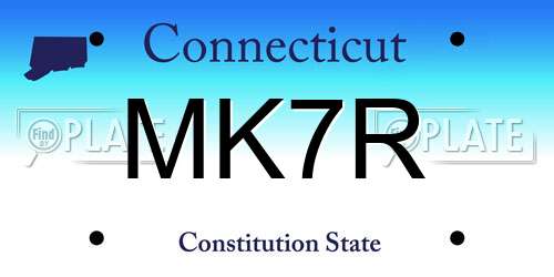 MK7R Connecticut License Plate