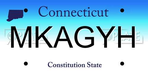 MKAGYH Connecticut License Plate