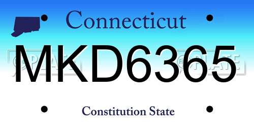 MKD6365 Connecticut License Plate