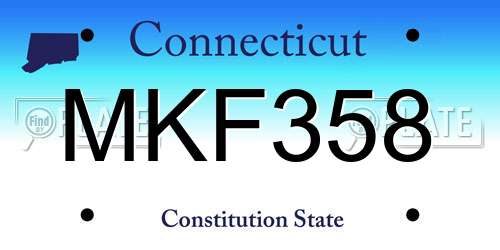 MKF358 Connecticut License Plate