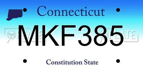 MKF385 Connecticut License Plate