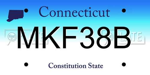 MKF38B Connecticut License Plate