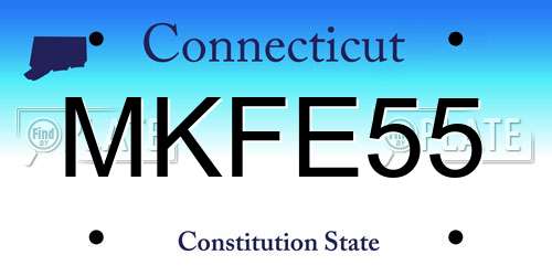MKFE55 Connecticut License Plate