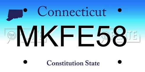 MKFE58 Connecticut License Plate