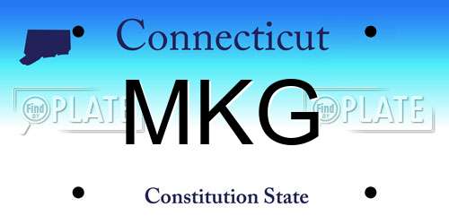 MKG Connecticut License Plate