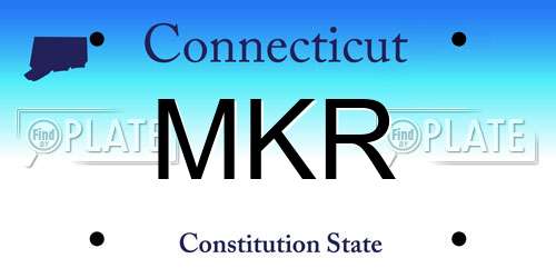 MKR Connecticut License Plate