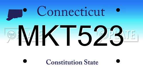 MKT523 Connecticut License Plate