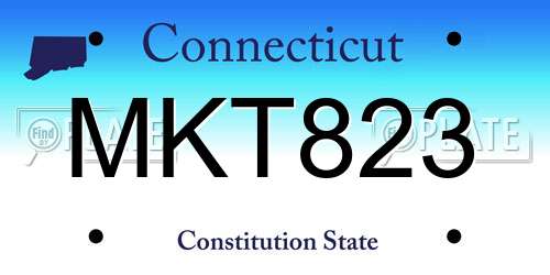 MKT823 Connecticut License Plate