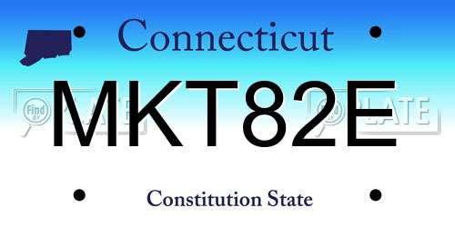 MKT82E Connecticut License Plate