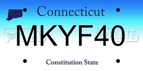 MKYF40 Connecticut License Plate