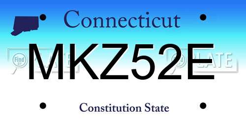MKZ52E Connecticut License Plate