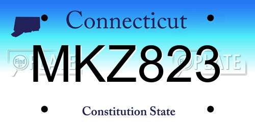 MKZ823 Connecticut License Plate