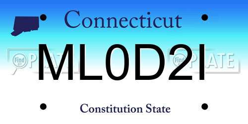 ML0D2I Connecticut License Plate