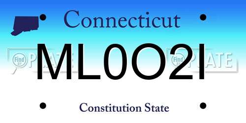 ML0O2I Connecticut License Plate
