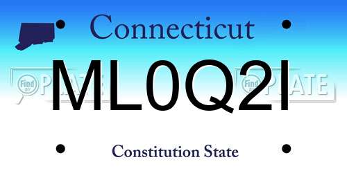 ML0Q2I Connecticut License Plate