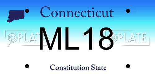 ML18 Connecticut License Plate