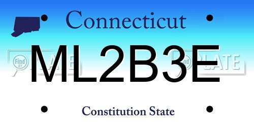 ML2B3E Connecticut License Plate