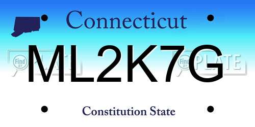 ML2K7G Connecticut License Plate