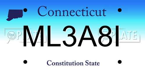 ML3A8I Connecticut License Plate
