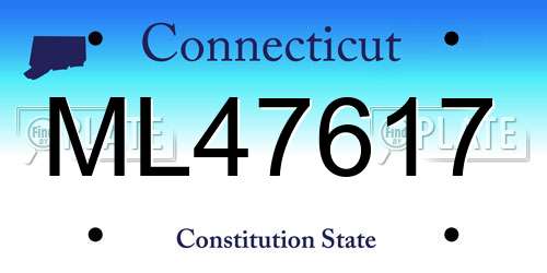 ML47617 Connecticut License Plate