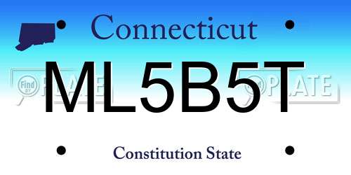 ML5B5T Connecticut License Plate
