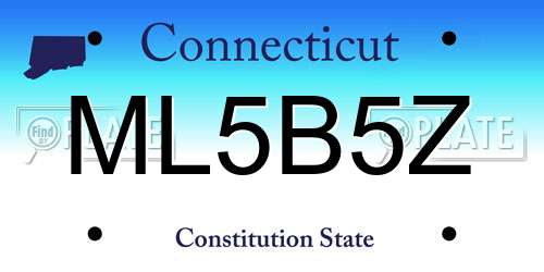 ML5B5Z Connecticut License Plate