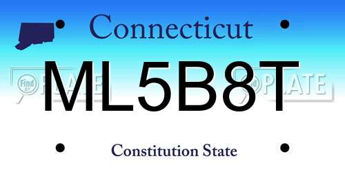 ML5B8T Connecticut License Plate
