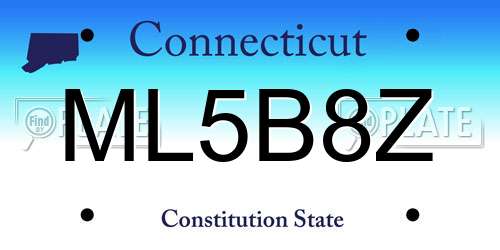 ML5B8Z Connecticut License Plate