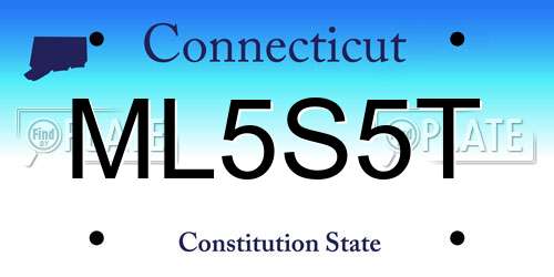 ML5S5T Connecticut License Plate