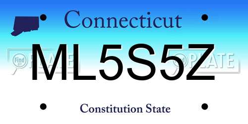 ML5S5Z Connecticut License Plate