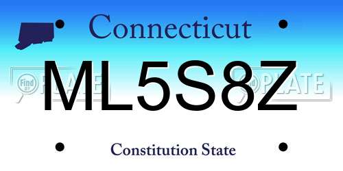 ML5S8Z Connecticut License Plate